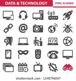 Data & Technology Icons. Professional, pixel perfect icons, EPS 10 format.