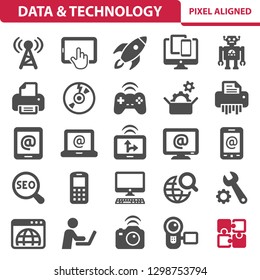 Data & Technology Icons. Professional, pixel perfect icons, EPS 10 format.