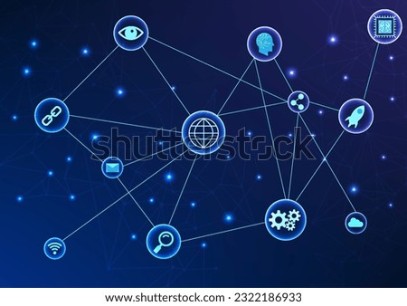 Data technology with technology icons It represents big data technology as a tool that allows data to be used for analysis and planning in order to reach the needs of users through the network system.