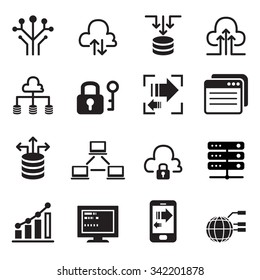 Data Technology icons set