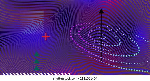 Data technology illustration. Abstract futuristic background. Wave with connecting dots and lines on dark background. A wave of particles. Big data visualization.