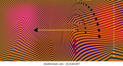 Data technology illustration. Abstract futuristic background. Wave with connecting dots and lines on dark background. A wave of particles. Big data visualization.