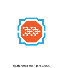 data technology illustration template design symbol and logo vector