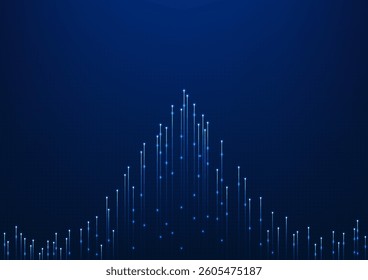 Data Technology The lines that rise simultaneously represent the use of technology to store, process, and analyze, including Big Data, AI, Machine Learning, Cloud Computing, and Data Analytics.