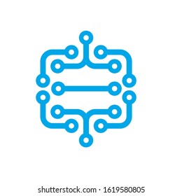 data technology logo design vector template