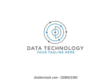 Logo-Design-Symbol für Datentechnologie-Orbit-Universum