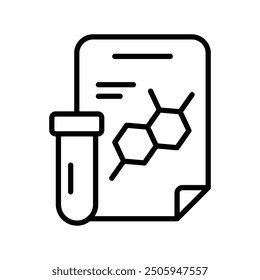 Diseño de Vector de línea de iconos de tubos de prueba de datos en estilo de moda