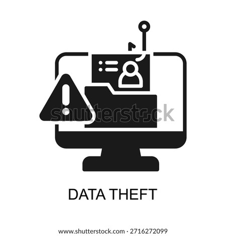 Data Theft icon glyph vector illustration