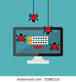 Data theft. Malware. Virus stealing information. Cyber attacker trying to hack computer. Technology background