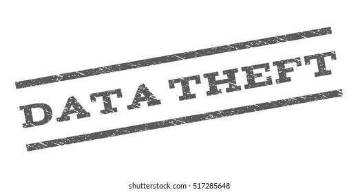 Data Theft watermark stamp. Text caption between parallel lines with grunge design style. Rubber seal stamp with dust texture. Vector color ink imprint on a white background.