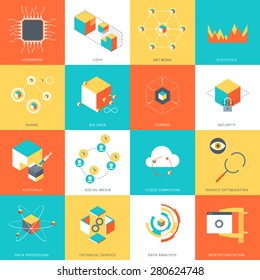 Data Theme, flat style, colorful, stylish, minimal vector icon for info graphics, websites, mobile and print media.