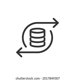 Data thin line icon. Symbol in trendy outline style. Premium design for web and apps. Perfect for UI. 