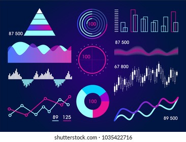 Data tools finance diagram and graphic. Chart and graphic vector, business diagram data finance, graph report, information data statistic, infographic analysis tools. Infographic elements