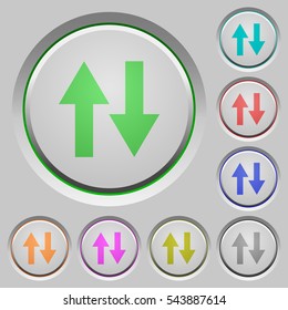 Data traffic color icons on sunk push buttons