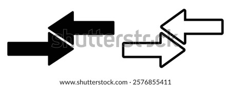 Data transfer arrow icon vector isolated on white background.