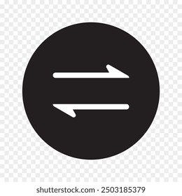 Data transfer arrows icon vector. Recycling, exchange, left and right and direction sing, up and down symbol arrow icon in transparent background. Vector illustration.