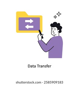 Data Transfer Concept vector illustration.  isolated on white Background.