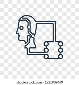 Data transfer concept vector linear icon isolated on transparent background, Data transfer concept transparency concept in outline style