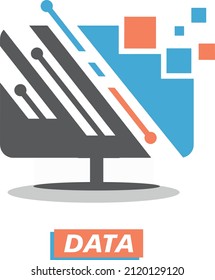 Data, data transfer, digital interface vector.