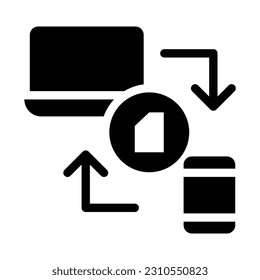data transfer glyph icon illustration vector graphic