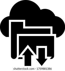 data transfer glyph icon isolated on white background