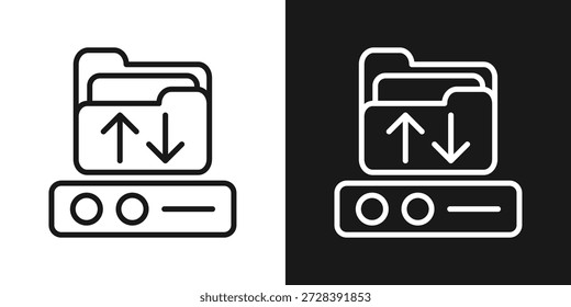 Ícone De Transferência De Dados Em Estilo De Linha Preto-E-Branco