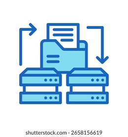 Data Transfer Icon Blue Color Vector Illustration