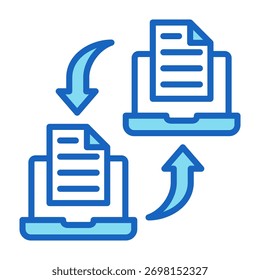 Ícone de transferência de dados - Ilustração do vetor de estilo de cor azul