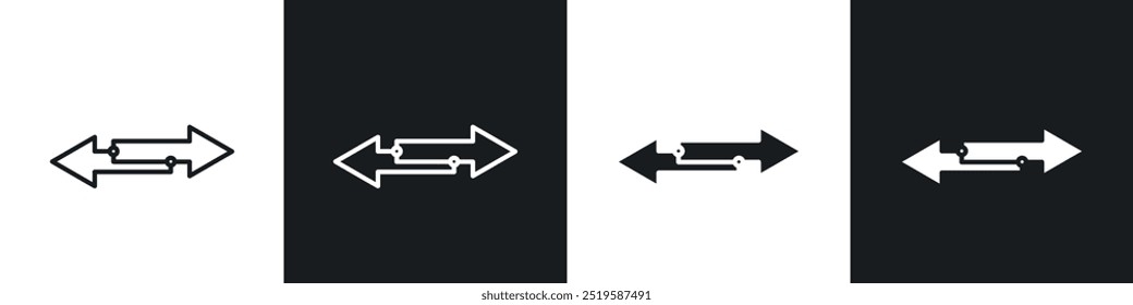 Data transfer icon collection in black and white filled and stroke line style.