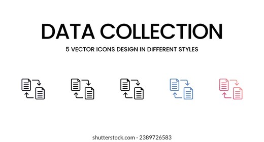 Data Transfer Icon Design in Five style with Editable Stroke. Line, Solid, Flat Line, Duo Tone Color, and Color Gradient Line. Suitable for Web Page, Mobile App, UI, UX and GUI design.