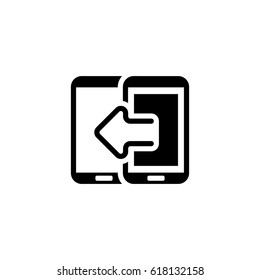 Data Transfer Icon. Flat Design. Mobile Devices and Services Concept. Isolated Illustration.