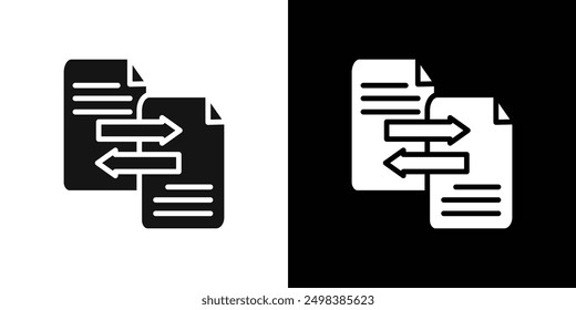 Data transfer icon flat line symbol set.
