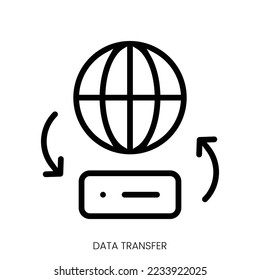 icono de transferencia de datos. Diseño De Estilo De Arte De Línea Aislado En Fondo Blanco