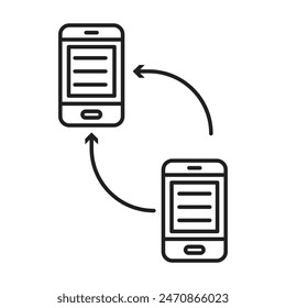 Data transfer icon line art vector