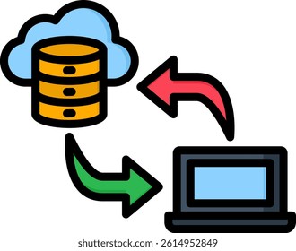 Data Transfer Icon Lineal Color Vector Illustration