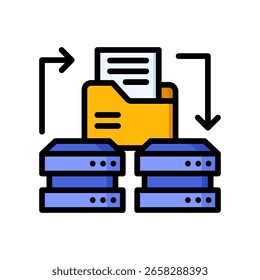 Data Transfer Icon Lineal Color Vector Illustration