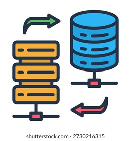 Data Transfer Icon Lineal Color Design Vector Illustration