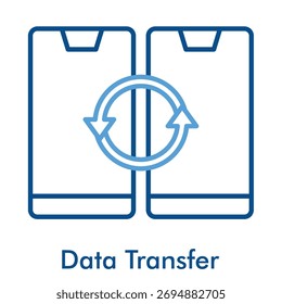Data Transfer Icon. Outline Color Icon Style. Vector Illustration for File Sharing and Cloud Connection Concept.