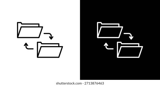 Data transfer icon outline pictogram isolated on white. Vector Icon shape.