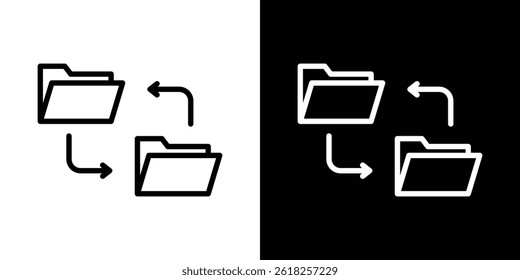 Ícone de transferência de dados forma gráfico simples clipart símbolo. linha fina contorno arte