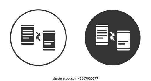 Símbolo de silueta de icono de transferencia de datos. Vector aislado ilustración