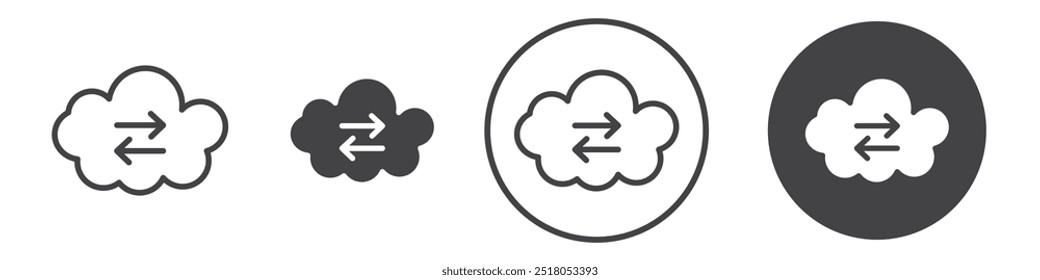 Data transfer icon thin line illustration