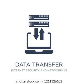 Data transfer icon. Trendy flat vector Data transfer icon on white background from Internet Security and Networking collection, vector illustration can be use for web and mobile, eps10