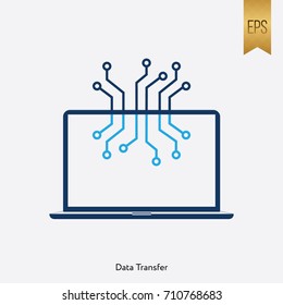 Data Transfer Icon Vector Flat Computer Sign Symbol Graphic