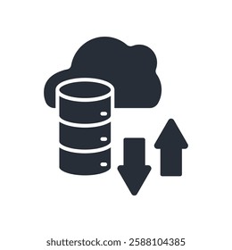 data transfer icon. vector.Editable stroke.linear style sign for use web design,logo.Symbol illustration.