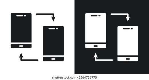Data transfer icons in flat syle