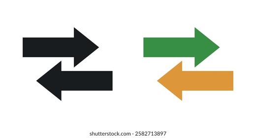 Data transfer icons set vectors black and colored style