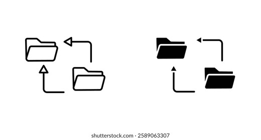 Data transfer icons thin line illustrations designs