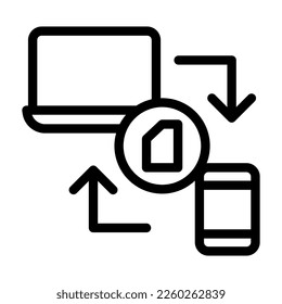 ilustración de icono de línea de transferencia de datos vectorial