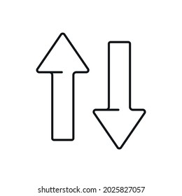 Data transfer linear icon. Arrows. Thin line customizable illustration. Contour symbol. Vector isolated outline drawing. Editable stroke